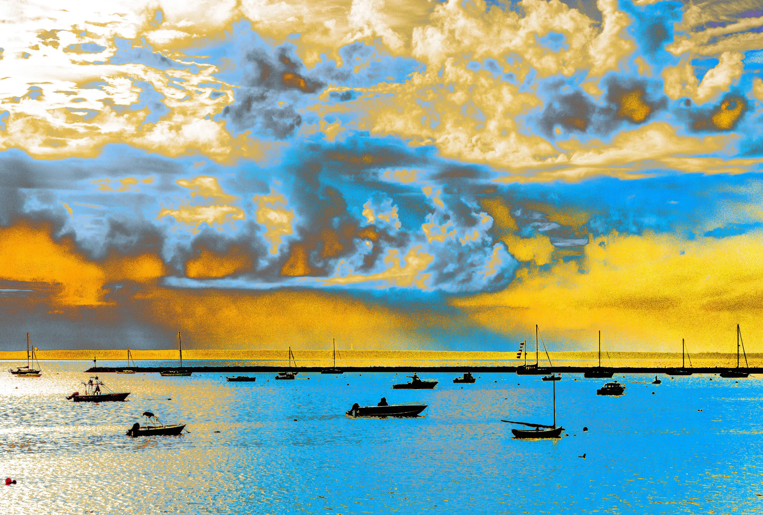 Provincetown Blue/Yellow Sky over Bay