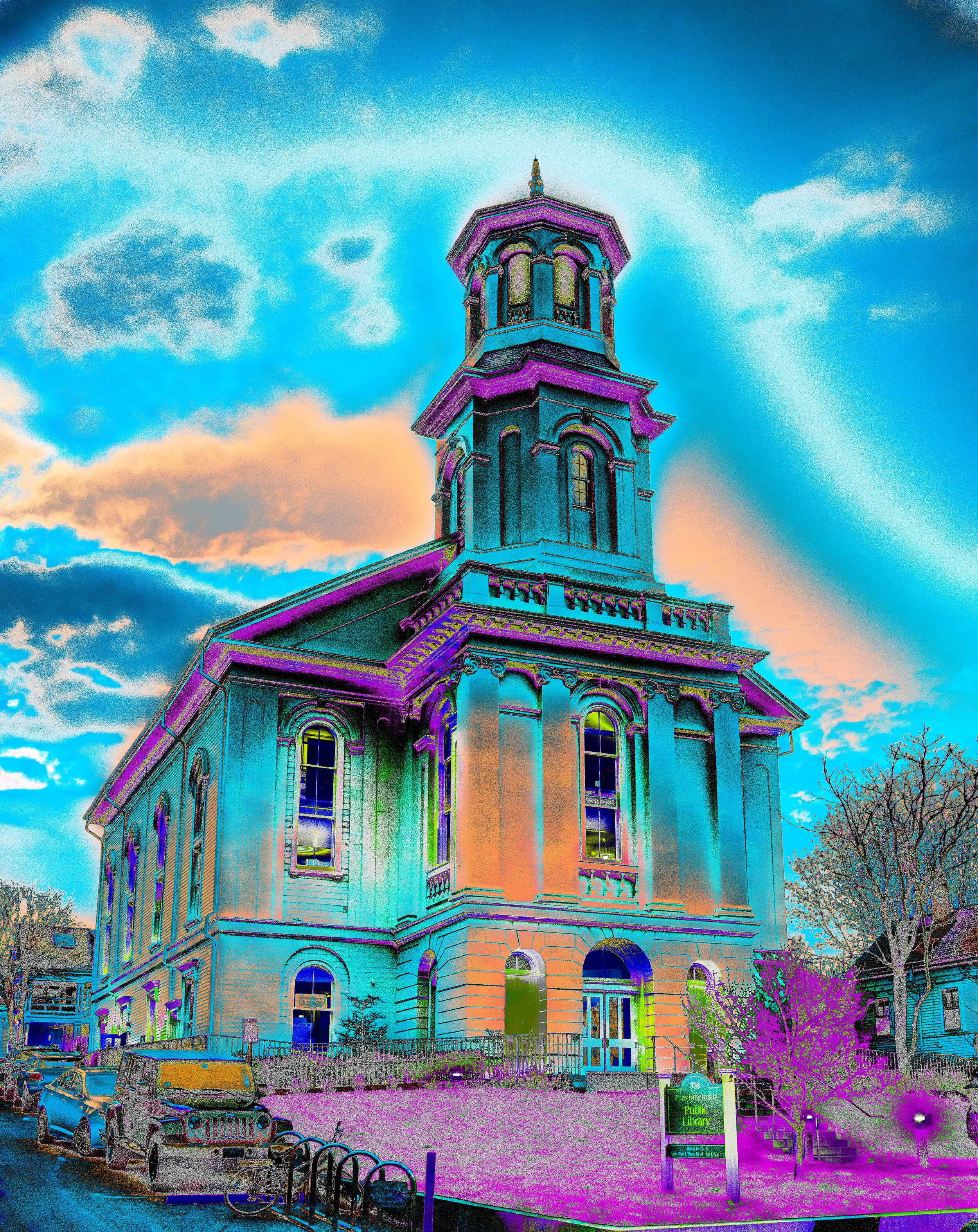 Provincetown Library in Blue/Orange