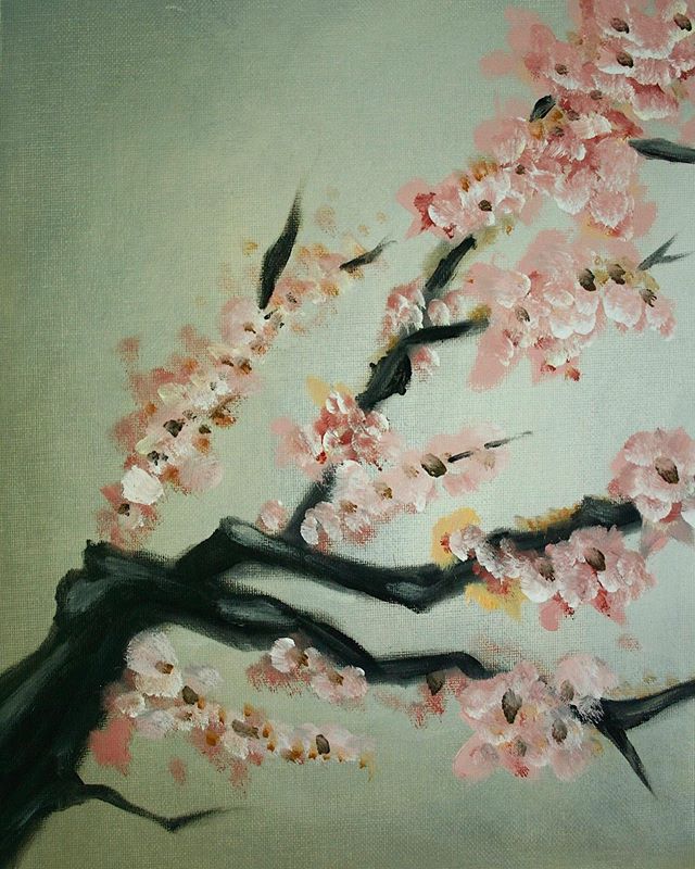 The never-ending showers finally brought some end-of-May flowers 🌸 Some Japanese Cherry Blossoms done with oil paint on 3 11&rdquo;x17&rdquo; canvases way back in the day 🎨 Finally added an art section to my website... Checkout https://www.ashleymc