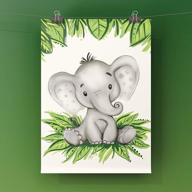 Some little animal illustrations for @jme_cee24 &lsquo;s baby shower this weekend! 🦁🐘🦒 So excited for the arrival of Baby C!! 💛