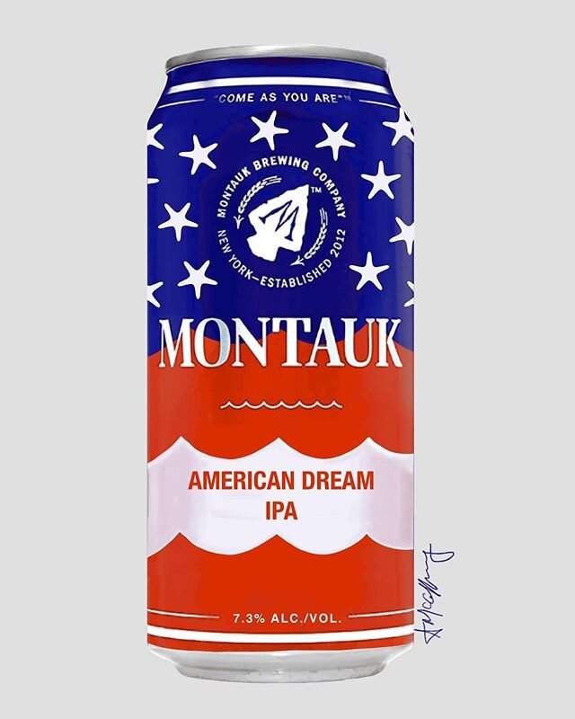 Happy Memorial Day!! 🇺🇸🍻 Here&rsquo;s another beer can design for the @montaukbrewco contest 👩🏼&zwj;🎨 #montaukbrewingcompany #comeasyouare #staywhereyouare #beercandesign #memorialday