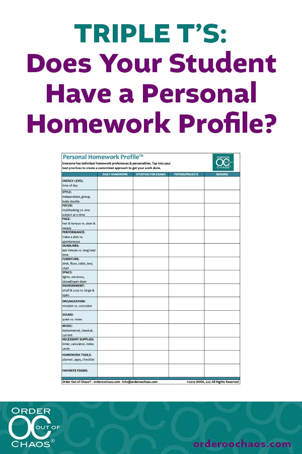 Computer Homework Profile Does Your Student Have A Personal Homework Profile? — Order Out of Chaos