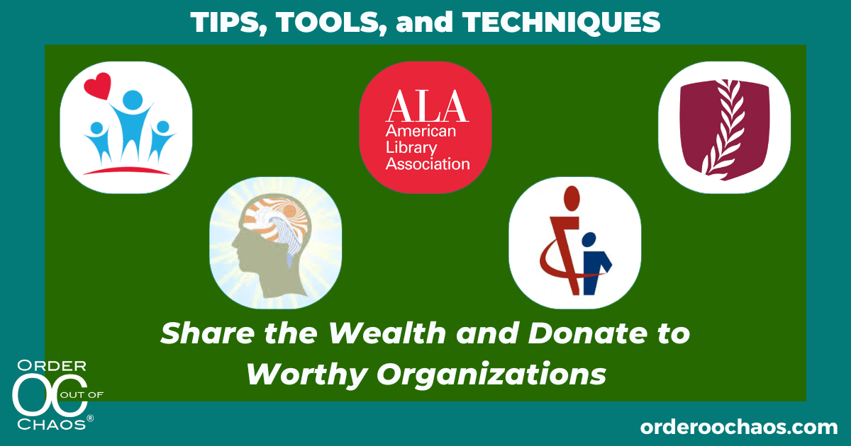 Share the Wealth and Donate to Worthy Organizations