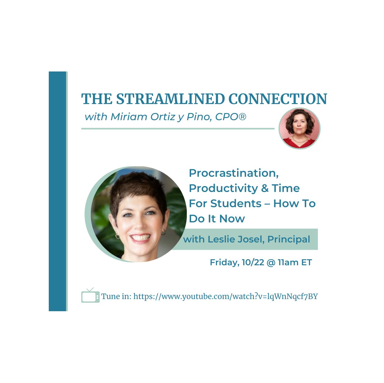 "Procrastination, Productivity &amp; Time For Students" on The Streamlined Connection TV Show