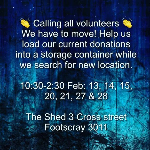 We have a busy month ahead and would appreciate your help if you have free time between 10:30am and 2:30pm on Wednesday&rsquo;s and Thursdays this Feb.
.
.
Please help us relocate 🙏 #ilovemelbourne #nfp #notforprofit #globalhealth #png #maternalheal