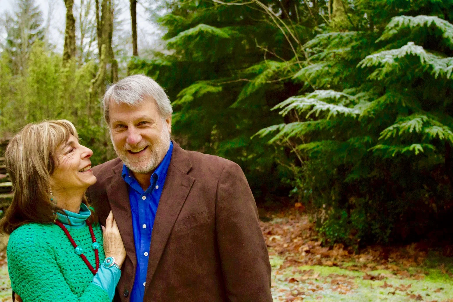David and Diane enjoying a walk through the forest.