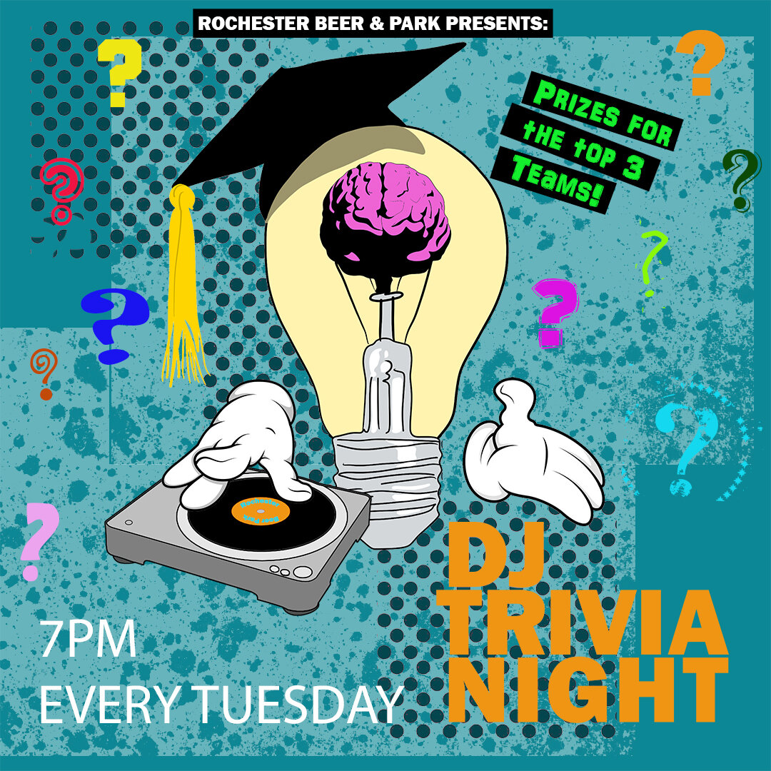 Put on your thinking cap, gather your team and Join Rochester Beer Park plus hosts DJ Trivia of WNY this and every Tuesday at 7PM! There's fun and prizes to be had and of course the best beer selection in Rochester!

#rochesterbeerpark #itsalwayssumm