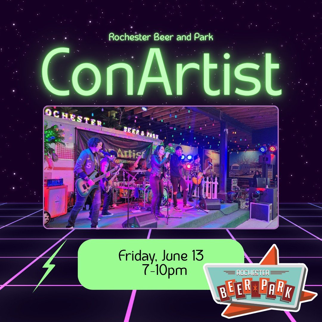 ConArtist is heating up RBP Friday night with some modern/alt rock! Let's jam! 🎸

Live music 7-10pm. 21 &amp; over!
60 taps, beer, cider, prosecco, cans galore, liquor, indoor beer trailer bar &amp; outdoor Flamingo trailer bar, tasty treats, outdoo