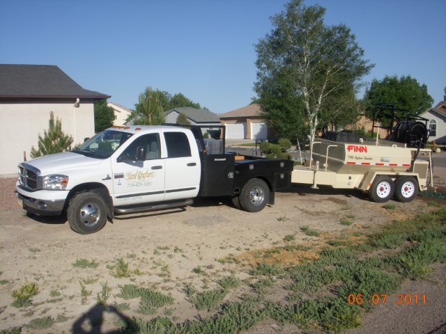 Yard Crafters truck and rented hydroseeder.JPG