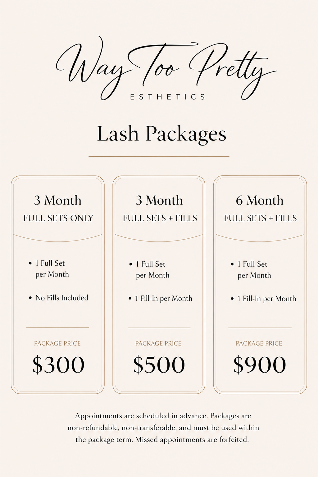 3 Months Full Sets Only