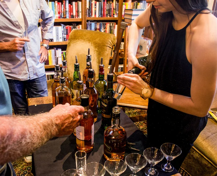 Irish whiskey sampling at Aspen’s Explore Booksellers event for David’s first novel, FORTUNATE SON