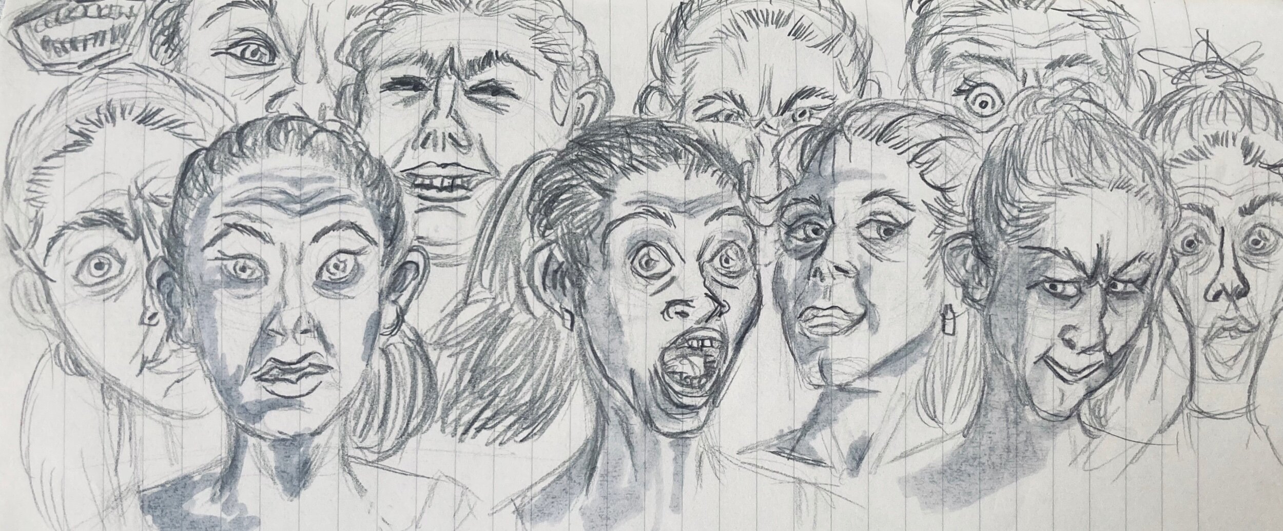 Expression Collage Pencil, 2020 facial expression drawings 
