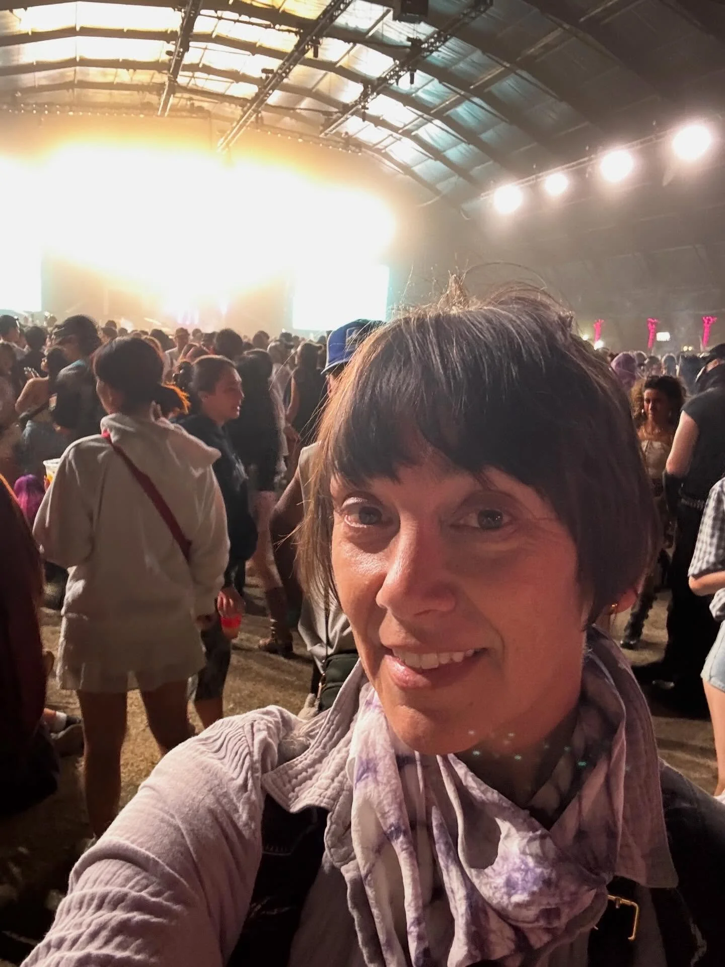Here&rsquo;s me at the other end of the stage we played 18 years ago waiting for @pinkpantheress to perform! The stage is a lot bigger! It was so exhilarating and exhausting experiencing Coachella following around my teenagers. Lots of fun. Xoxoinara