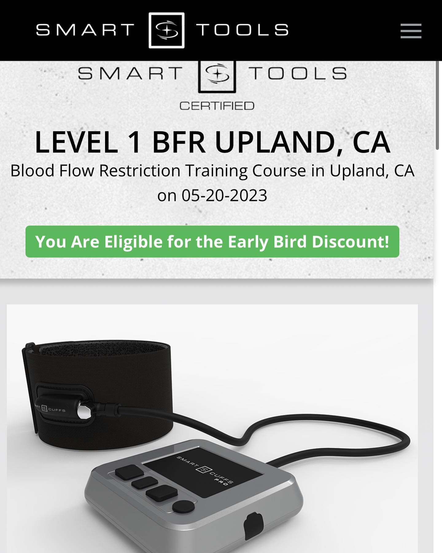 We are proud to welcome @dr.kreiswirth and @smarttoolsusa for their level 1 BFR course on May 20th. Link in bio. Sign up because this will sell out.