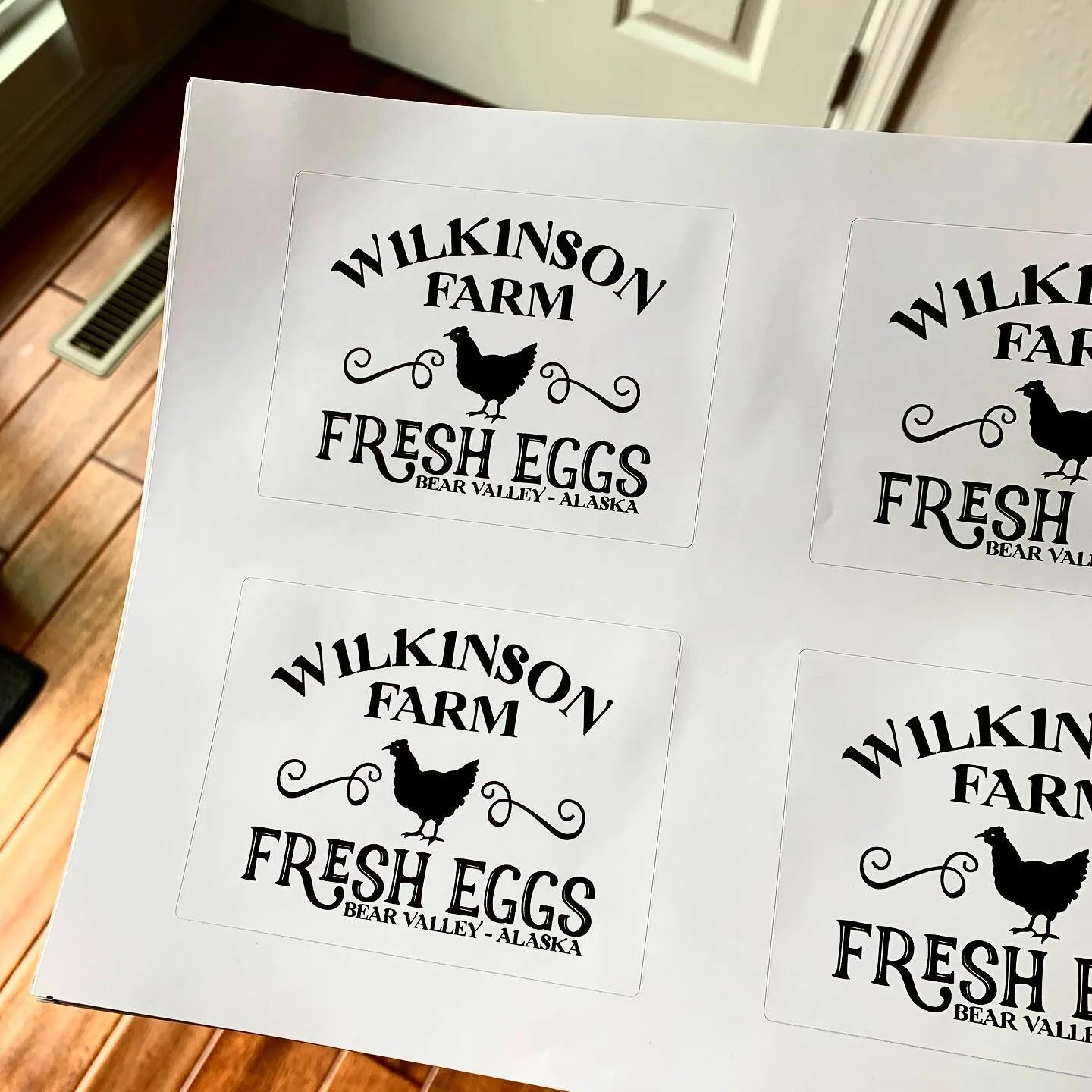 How cute are these custom egg carton labels? #bearvalleyrepresent @mrshaleymarie