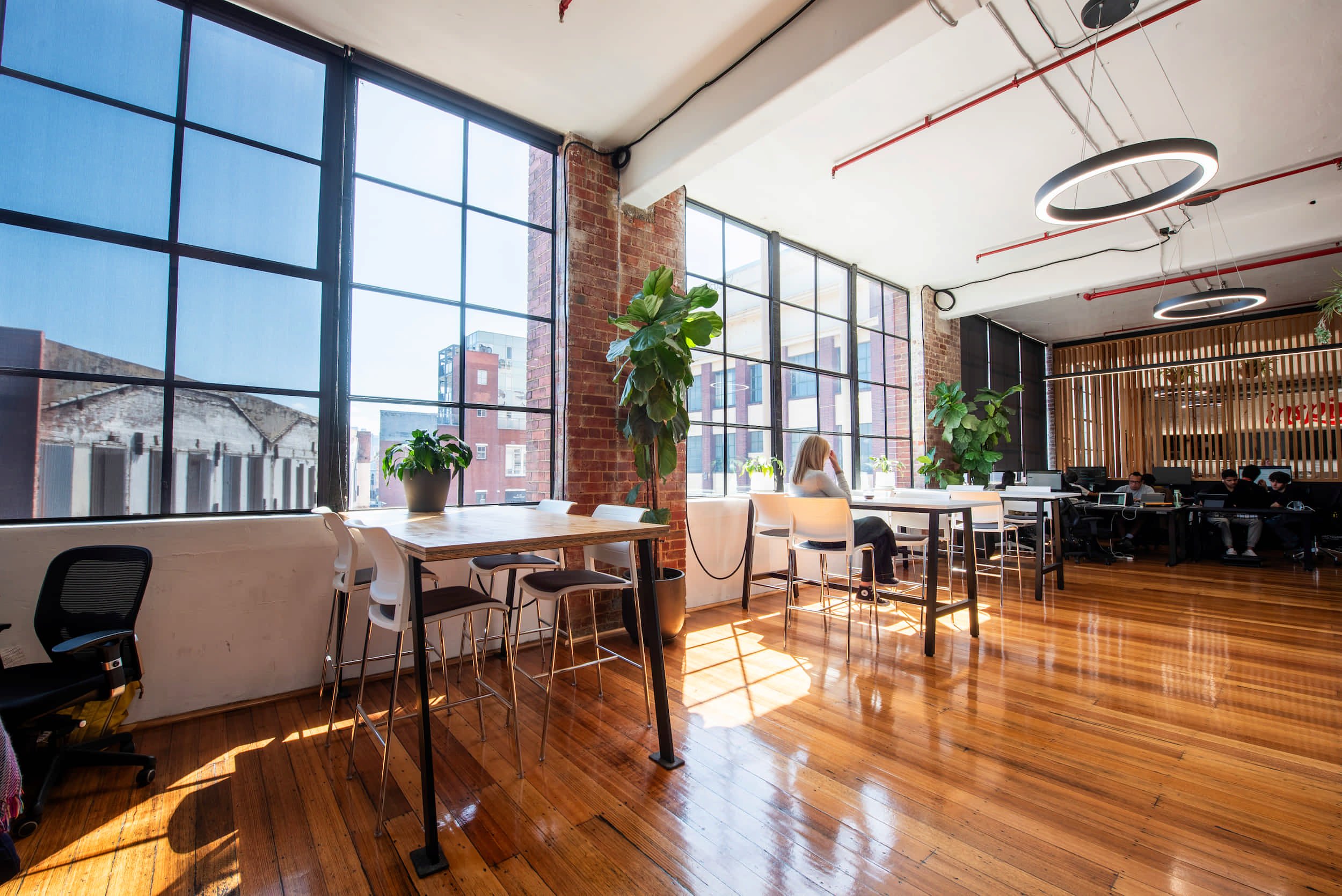 Coworking space open lounge area close to Collingwood Relax and collaborate in our stylish and inviting space
