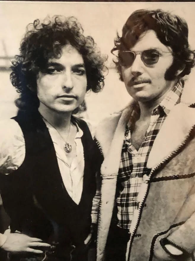 Louie and Bob after the Rolling Thunder Night of the Hurricane Benefit Concert at Madison Square Garden, December 8th, 1975.