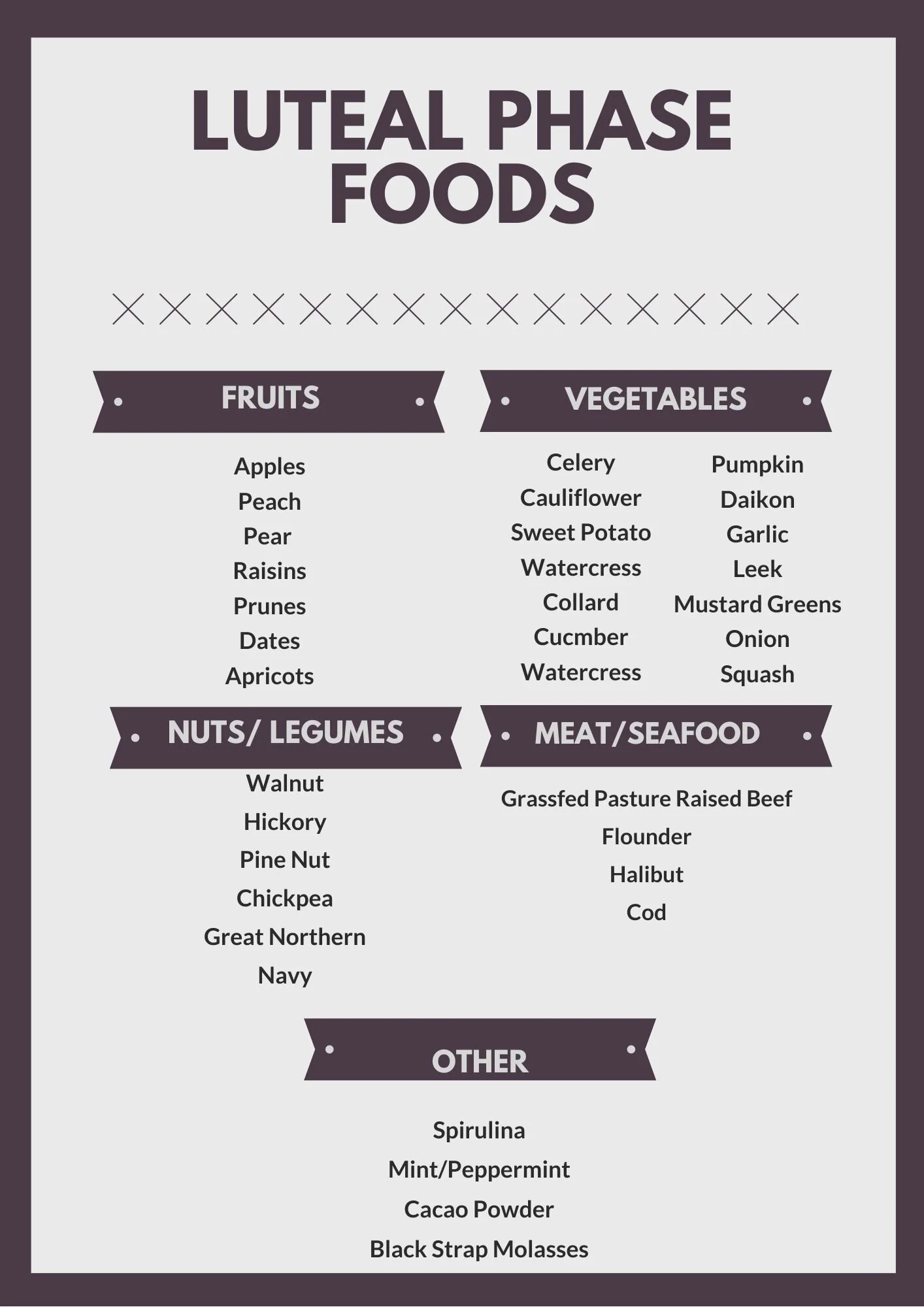 Luteal Phase Food List