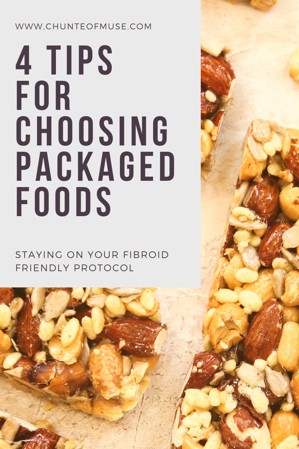 Protein bars for staying on your fibroid protocol.