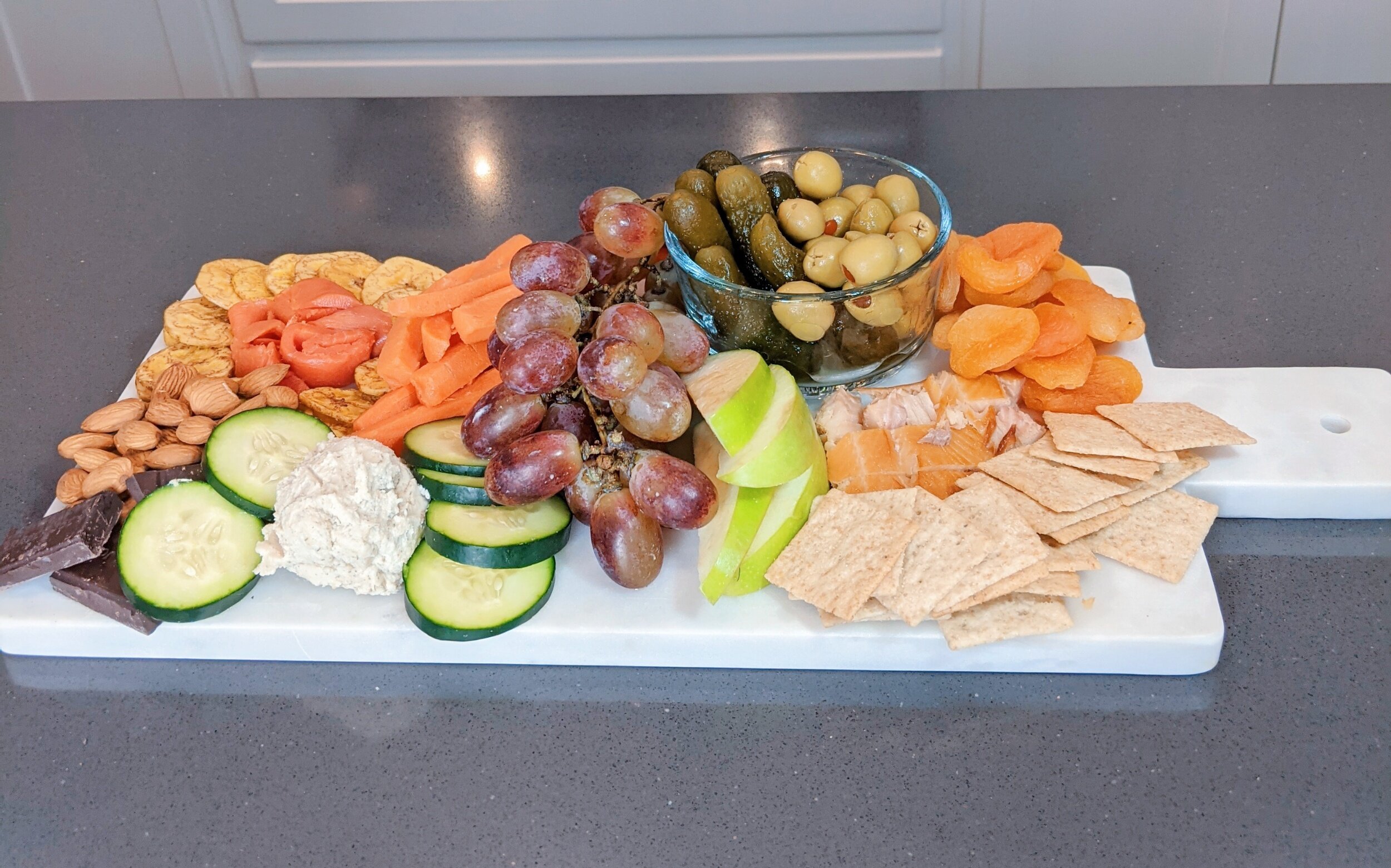 charcuterie board with fibroid friendly options