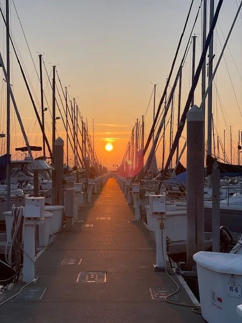 Smokey sunset Wind Knot Guides dock at Shilshole Marina August 7th 2026