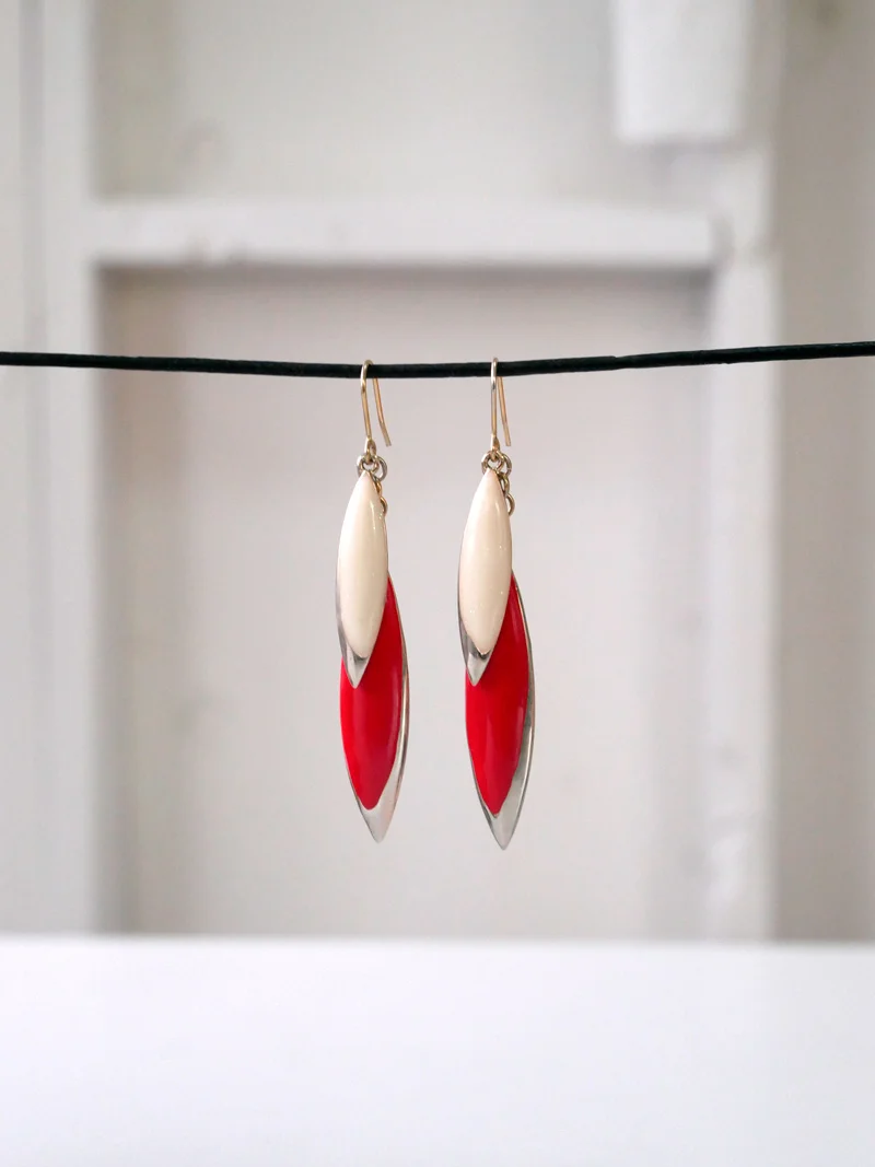 ART DECO ENAMEL DROP EARRINGS - FROM INSTANBUL