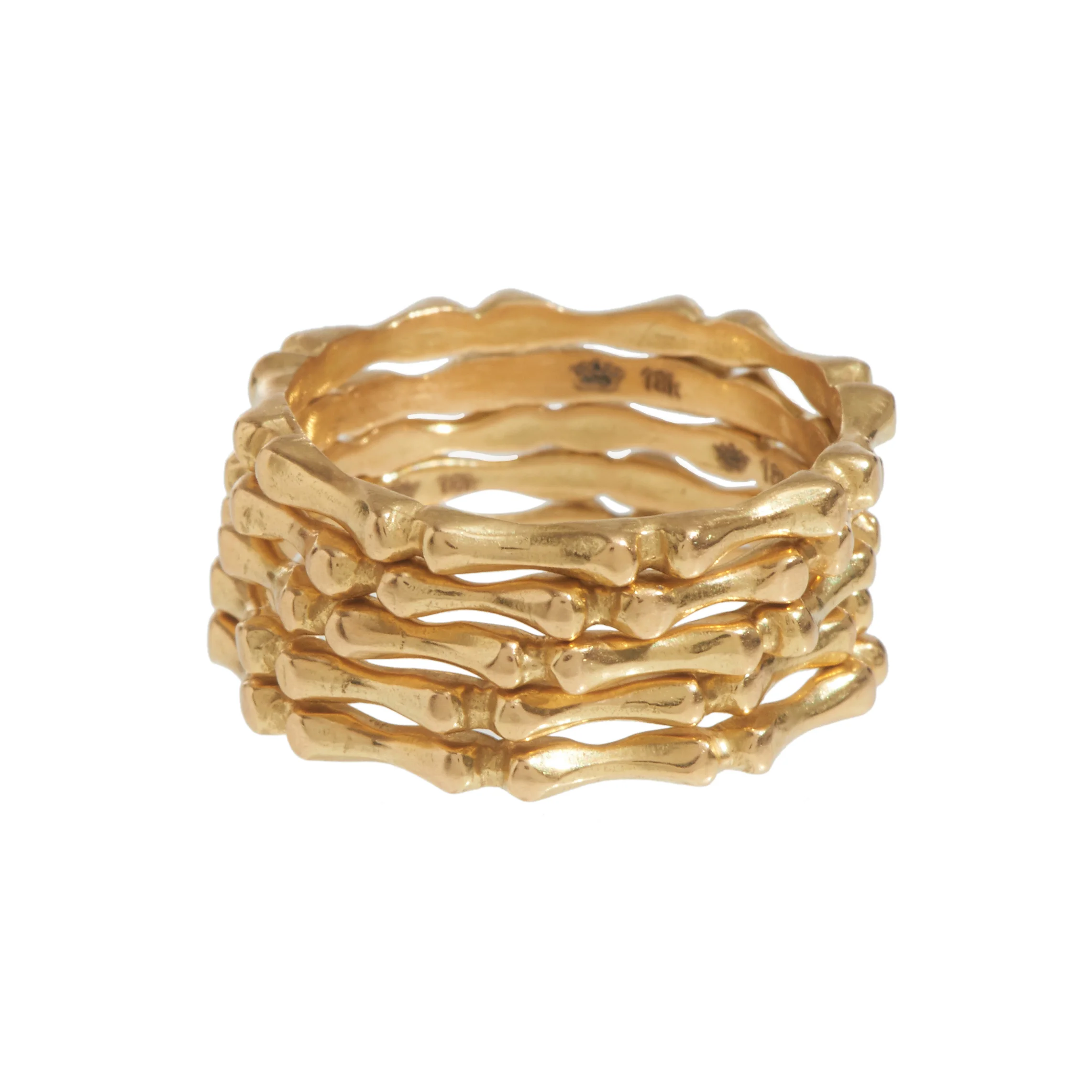 18K Bamboo Stackable Set of 5