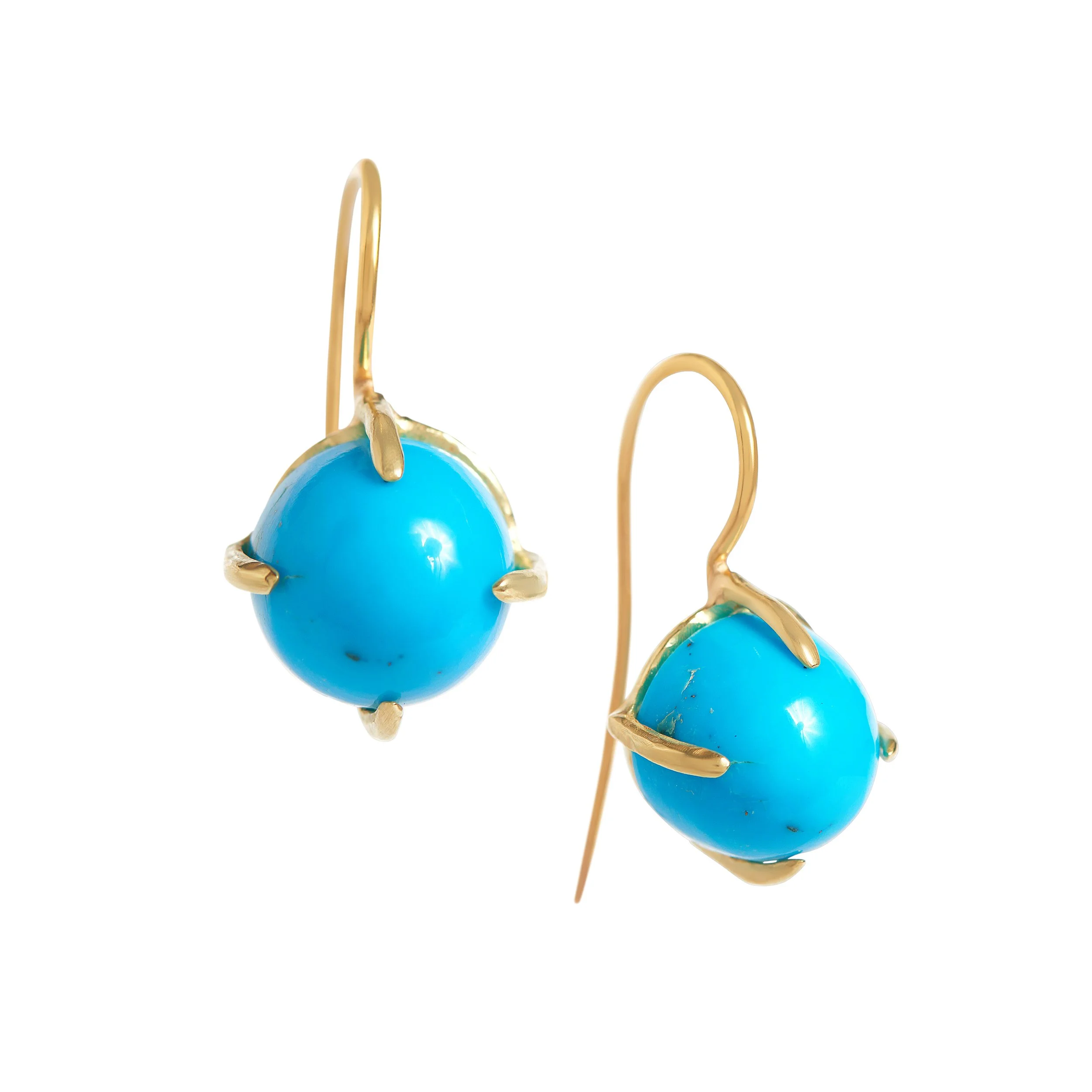 18k Turquoise Prong Earrings