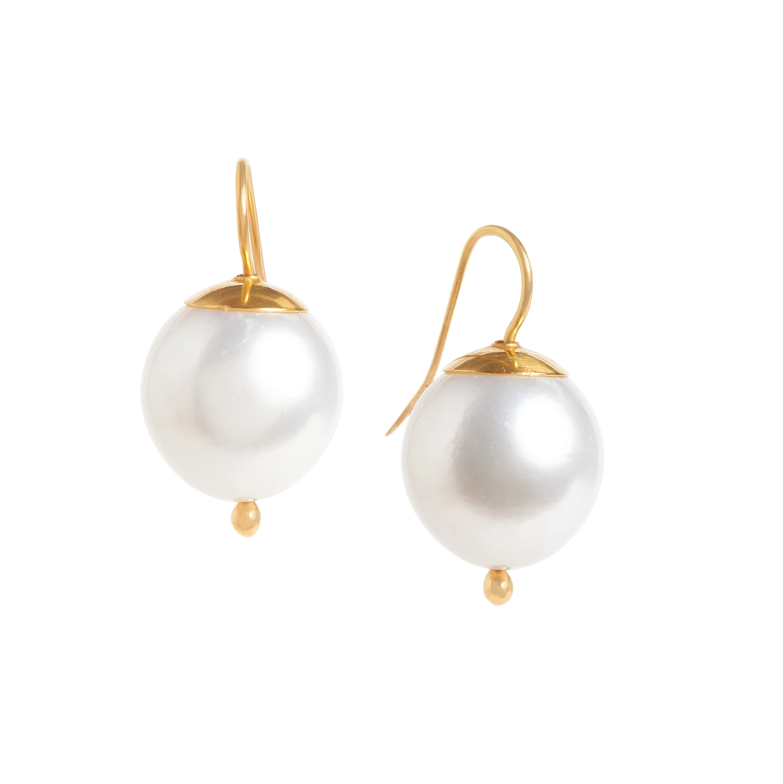 22k Gold-Topped Australian South Sea Pearl Earrings
