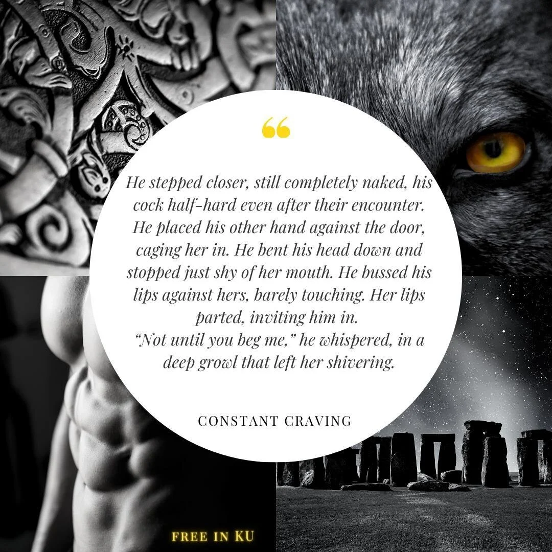 &quot;Not until you beg me.&quot;⁠
Constant Craving: FREE IN KU!⁠
Paranormal romance with wolves, witches, sexy times, &amp; angsty danger-banging. ⁠
💛💛💛⁠
http://bit.ly/constantcraving⁠
#dangerbanging #paranormalromance #shifterromance #vikingroma