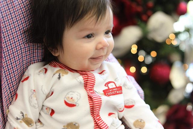 All this snow is reminding of the holidays! Check out this little man in his &ldquo;My First Christmas&rdquo; gear. #fotosbyselina