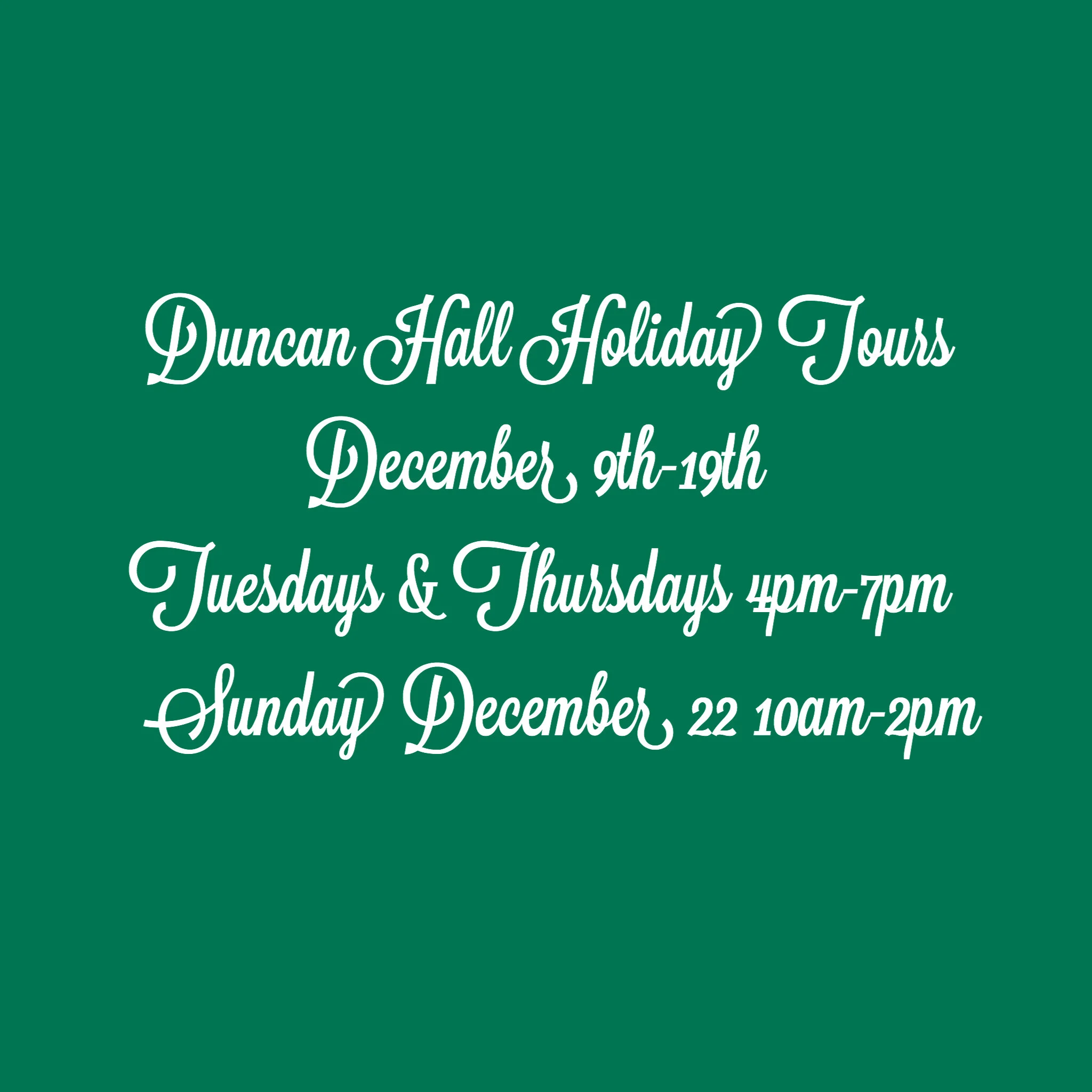 Duncan Hall Holiday Tours