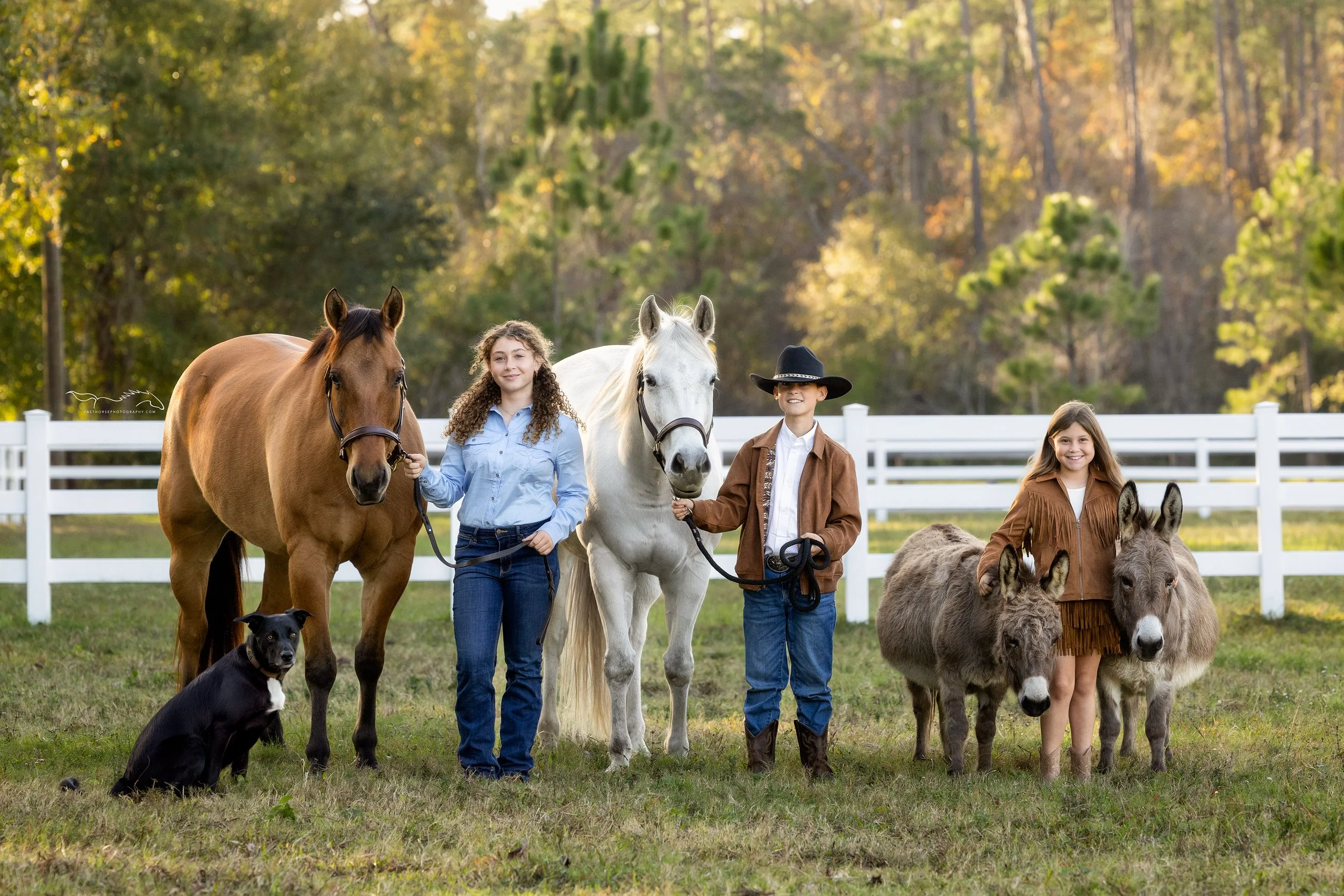 Family Portraits with Horses and Beloved Animals in Ormond Beach, Florida