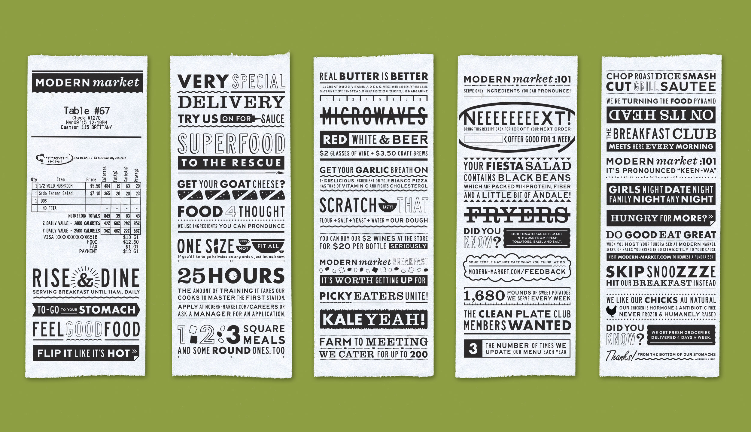 Customer and order-specific receipt messaging.