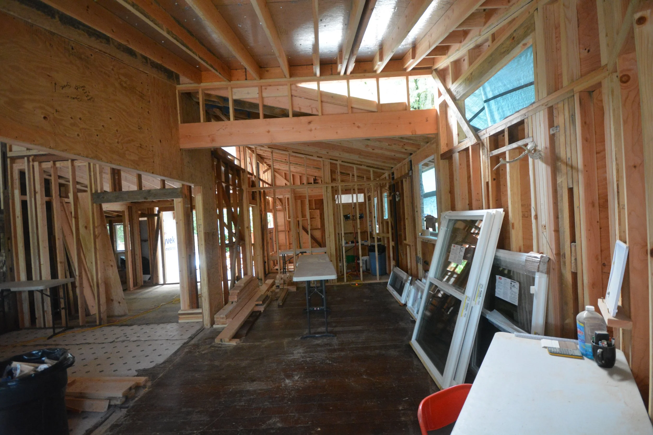 Smith Residence after re-framing and re-pouring foundation on full house