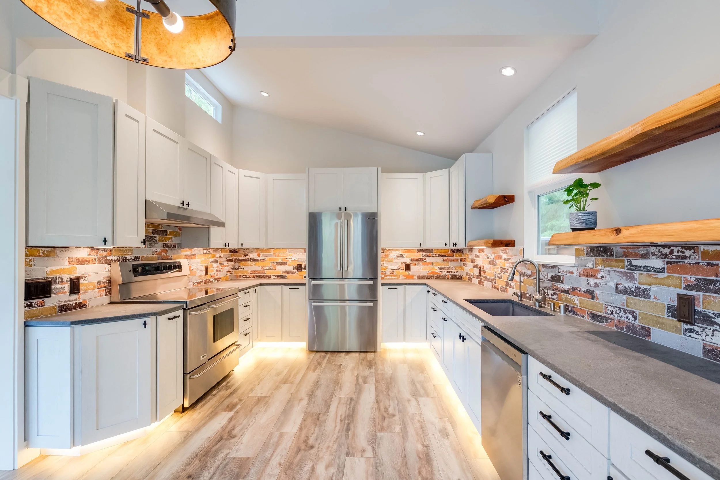Kitchen with Floating Shelves