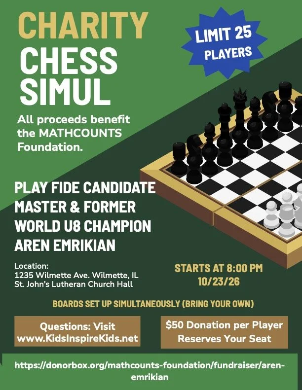 Charity Chess Simul Flyer, Oct.23, Wilmette
