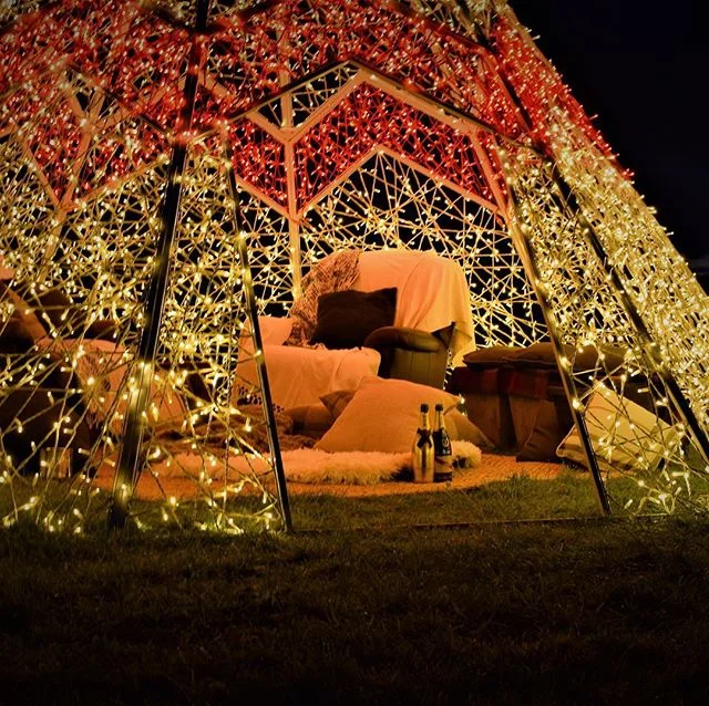 Come on in and #relax in a truly unique setting 
#weddinglights #snug #teepee #inviting #comein #chillout #lights #festival #underthestars #southwestwedding