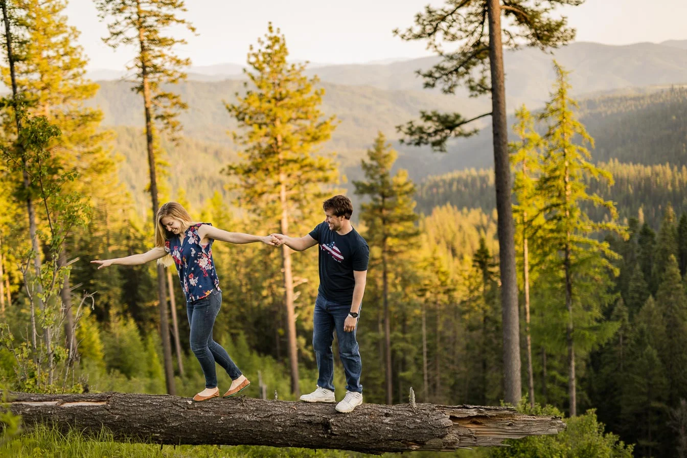 Coeur d'Alene Engagement Photographer: Adam &amp; Ashley's Sunset Mountaintop Engagement