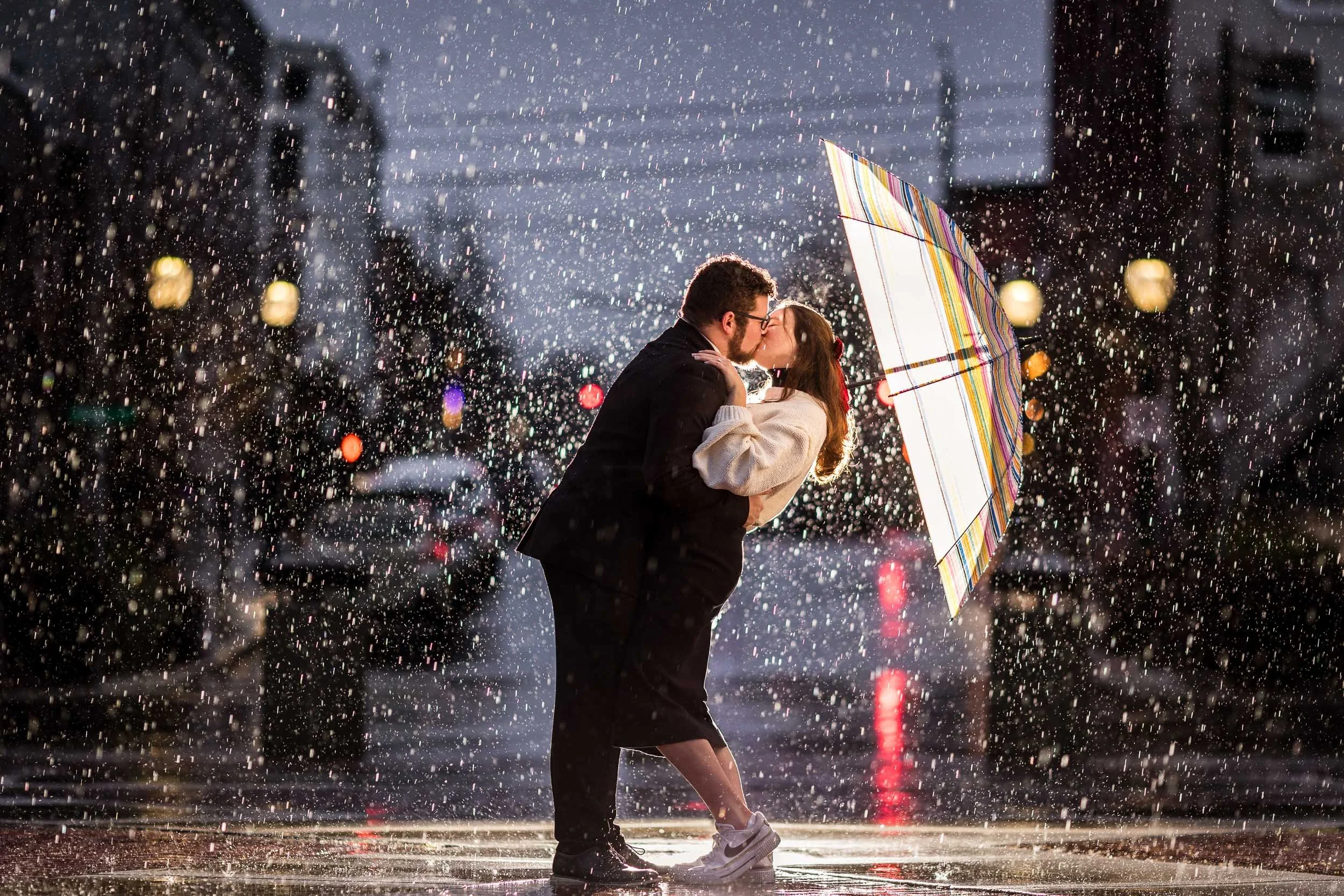 Rainy Christmas Engagement with Jared and Aubrey