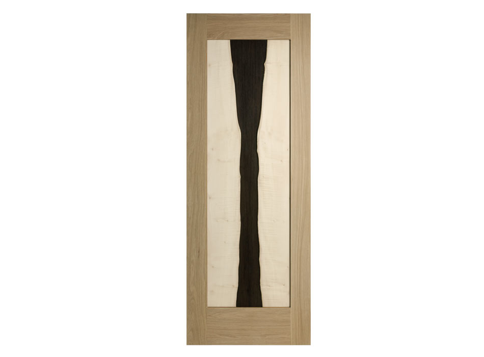 Oak, Rippled Sycamore and Wenge Door