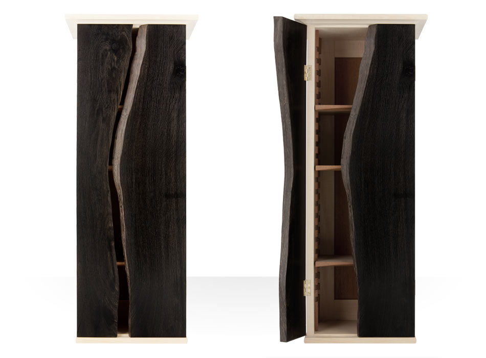 'Split Wood Series' Bog Oak and Maple Cabinet