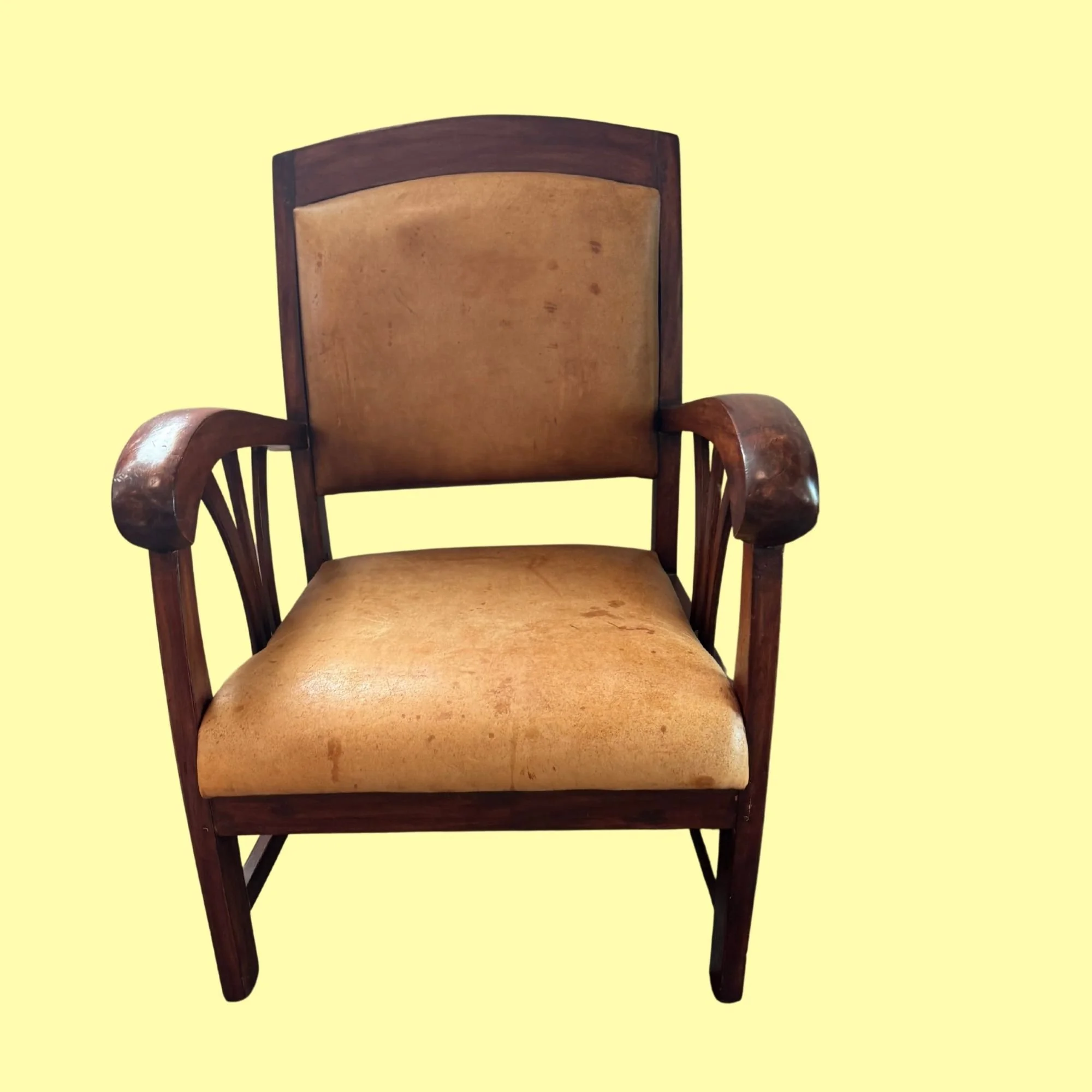 Characterful hardwood armchair - collection only