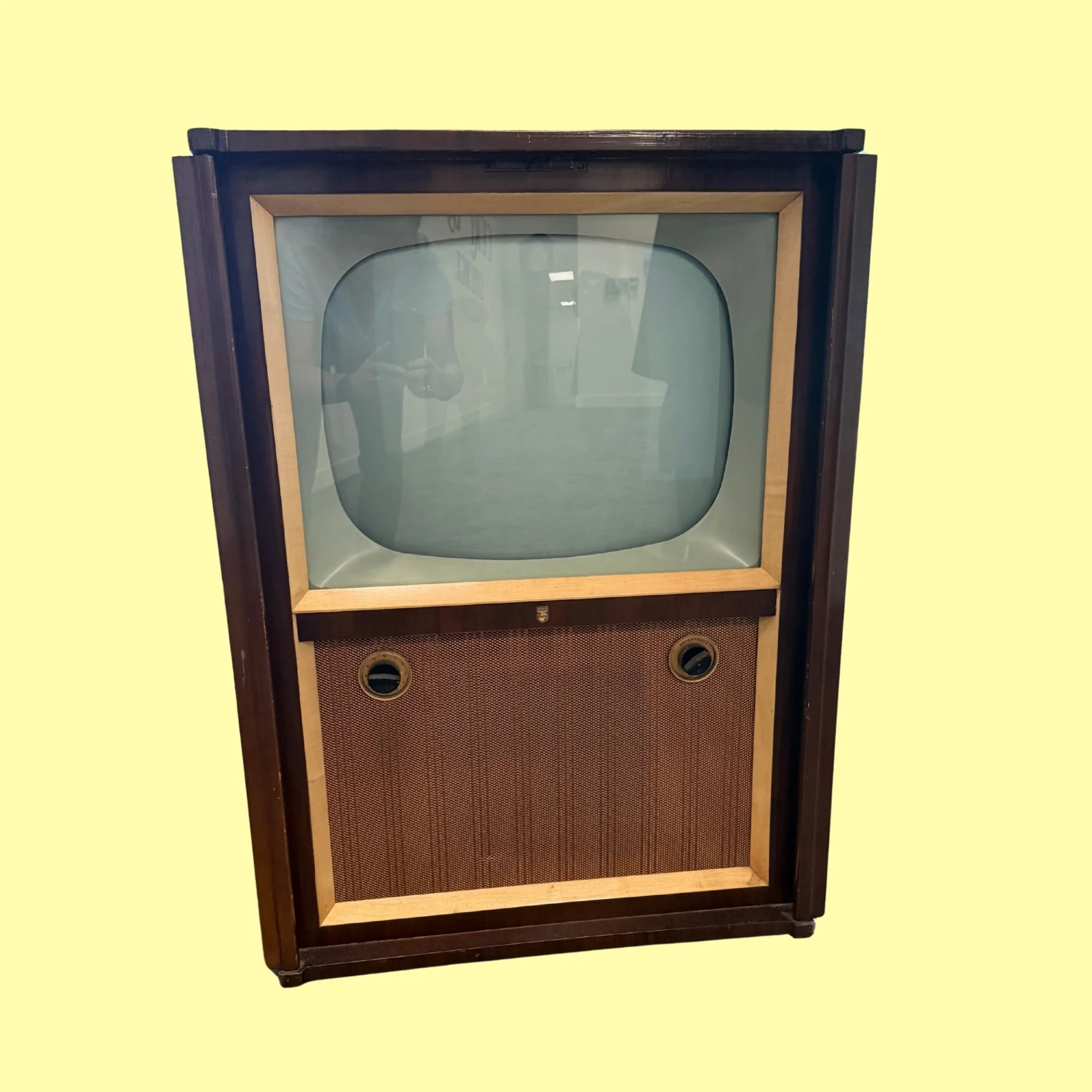 Vintage 1950s Philips valve console television - collection only
