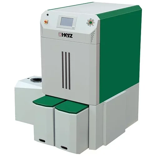 Panncentral med pelletspanna för bioenergi från österrikiska Herz.