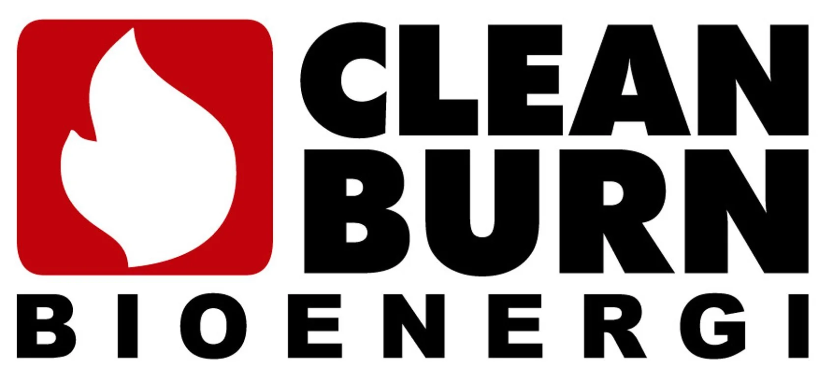 cleanburn logga vit svart och röd