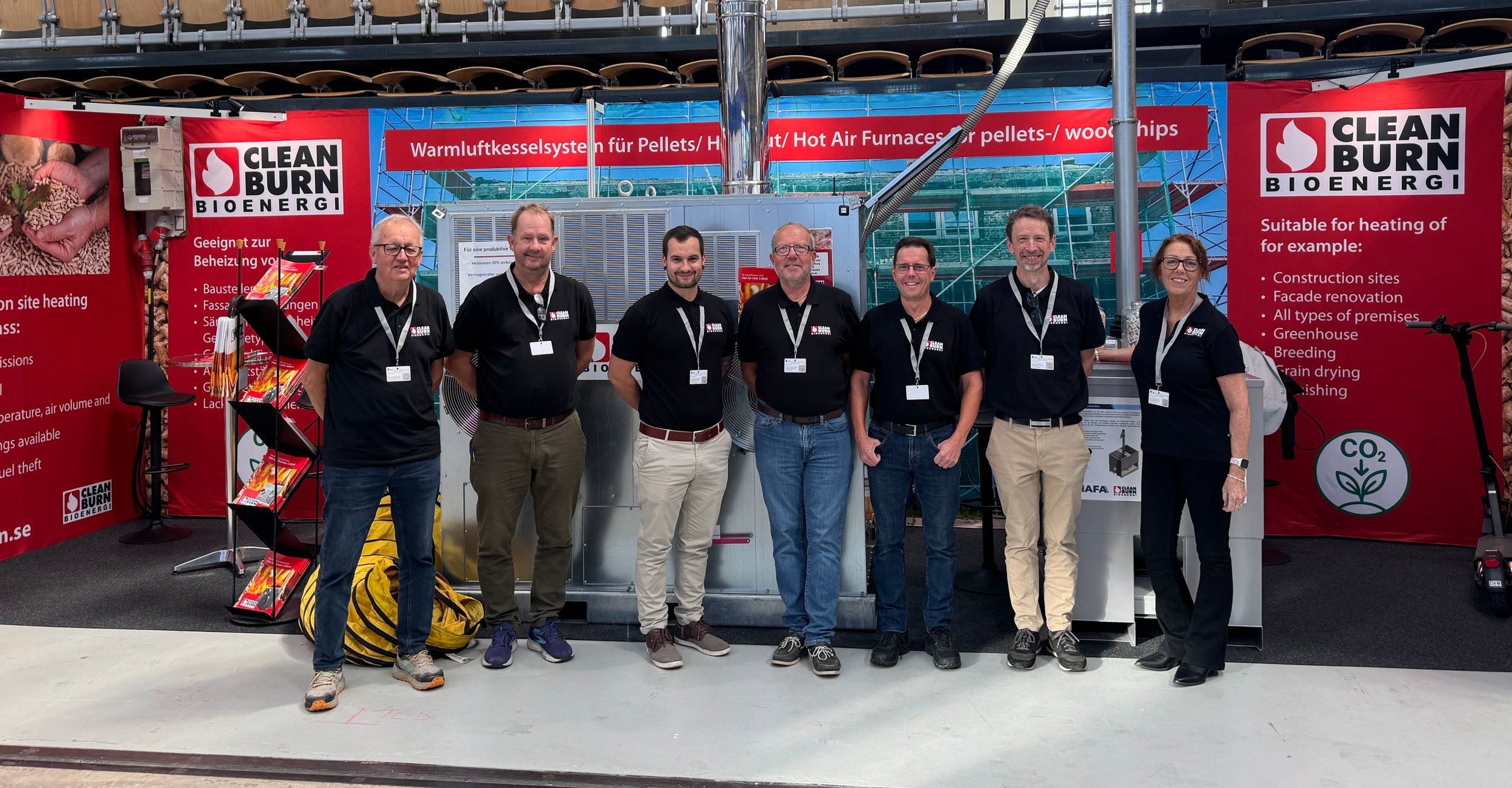 exhibition stand from nordbau, germany, 2025 with the whole team lined up