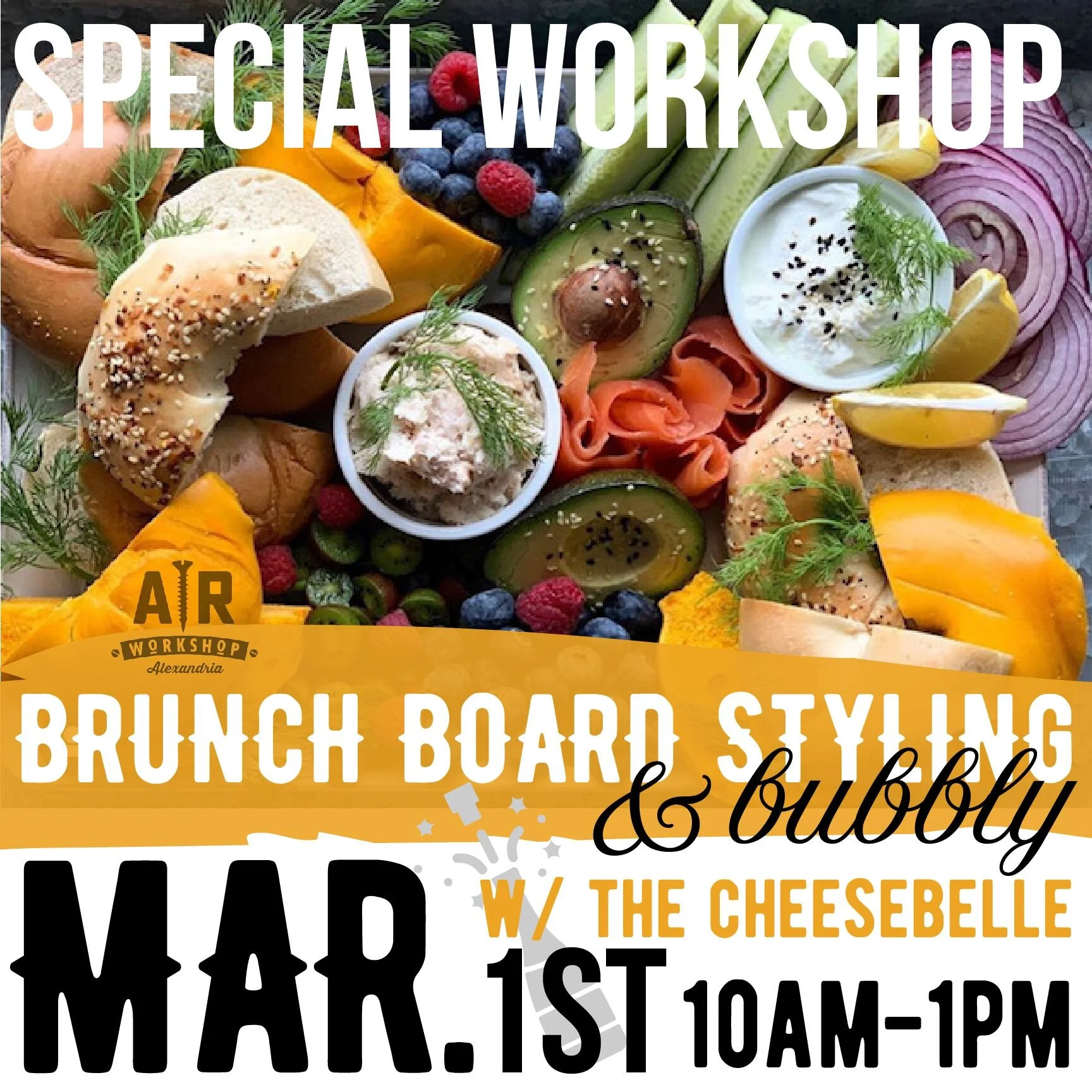 Special! Brunch Board Styling &amp; Bubbly Workshop with the Cheesebelle