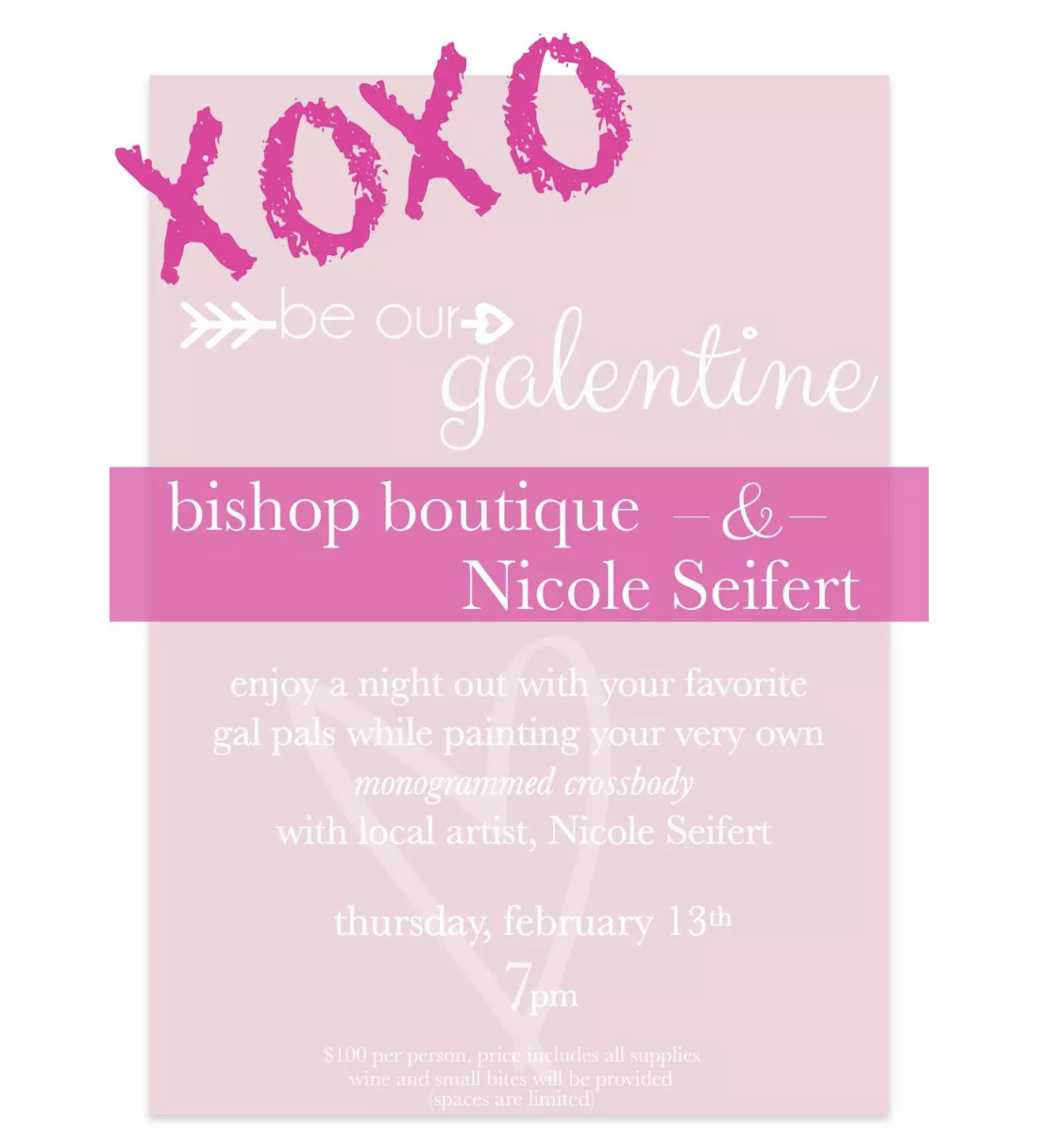 Galentine Paint Night at Bishop Boutique