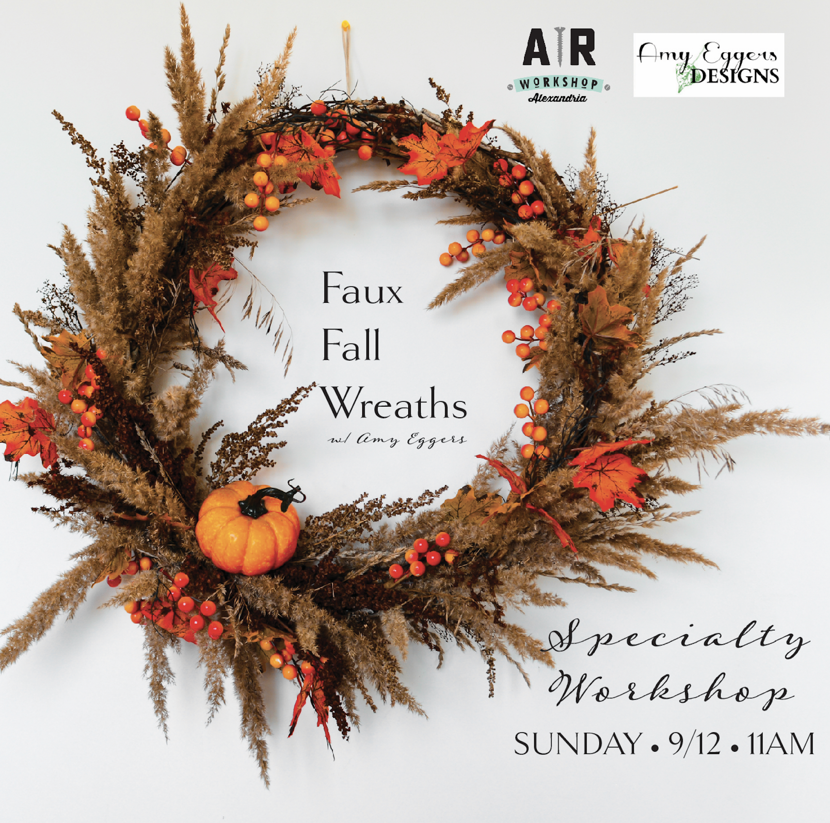 Faux Fall Wreath Workshop with Amy Eggers